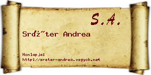 Sréter Andrea névjegykártya